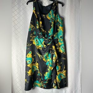 Beautiful Banana Republic Black Dress with Yellow and Teal Flowers, Size…